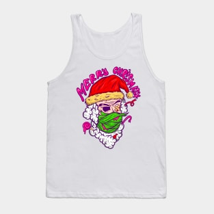 Santa Wearing Mask in Zombie style Tank Top